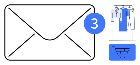 new email notification with three messages vector image