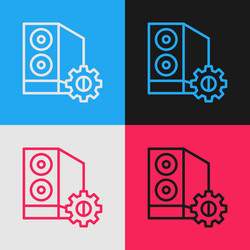 pop art line case of computer setting icon vector image