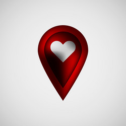 red bubble map pointer badge vector image