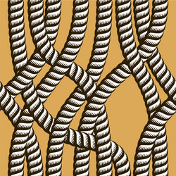 Seamless nautical rope pattern endless navy vector