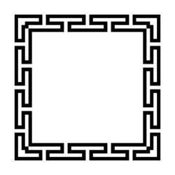 square frame of simple greek pattern vector image