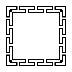 Square frame of simple greek pattern vector