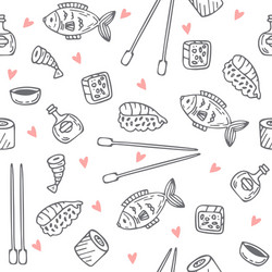 sushi and rolls seamless pattern texture vector