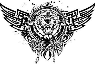 tiger head and abstract patterns vector image