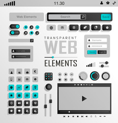 Web elements buttons and labels site vector