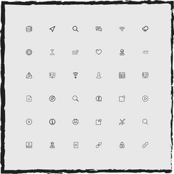 web simple linear icons set vector image