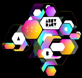 abstract geometric template of colorful hexagons vector image