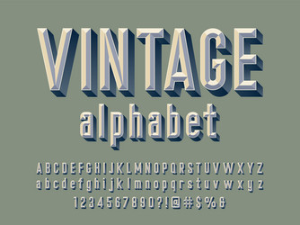 Chisel Alphabet Font - Vintage Style vector image