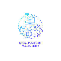 Cross platform accessibility blue gradient vector