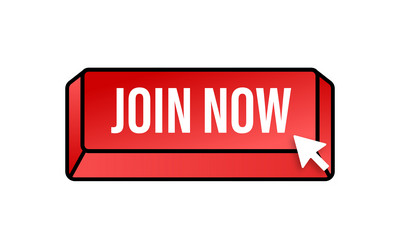 modern icon with red join now button on white vector image