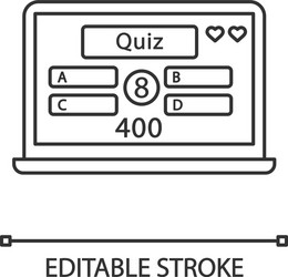 Online Quiz Icon - Linear Style vector image