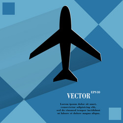 Plane flat modern web design on a geometric vector