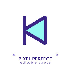 skip to start pixel perfect rgb color ui icon vector