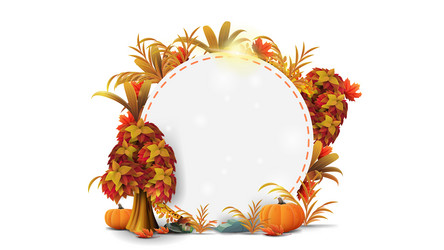 A round frame autumn leaves vector