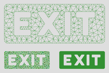 exit label mesh wire frame model vector image