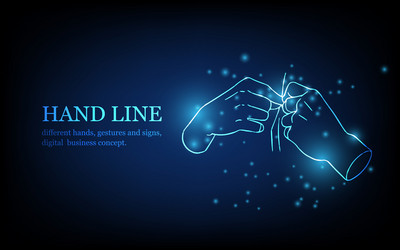 Human hand line different hands gestures vector