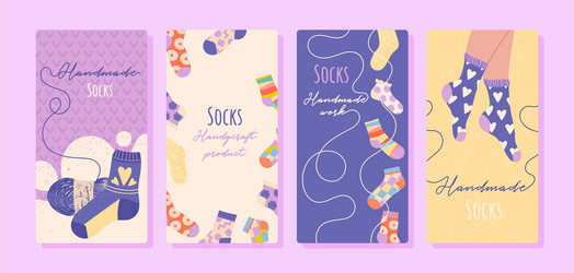 set of banners with socks vector