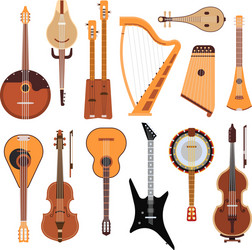 set of stringed musical instruments classical vector image