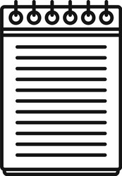 syllabus notepad icon outline style vector image
