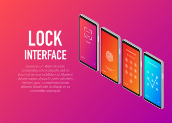 webscreen lock authentication password smartphone vector