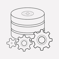 data processing icon line element vector image