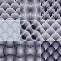 geometric seamless patterns set abstract tiling vector image