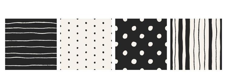 seamless patterns set with thin line stripes tiny vector image