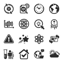 Set science icons such as refresh website vector