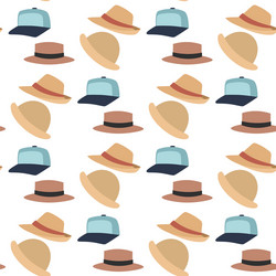 Summer Hats & Beach Patterns vector image