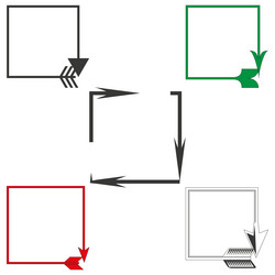 arrow border square geometric corner icon frame vector image