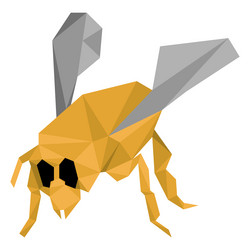 Bee wasp wing leg low poly insect Royalty Free Vector Image