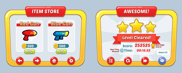 game user interface templates vector image