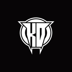 kd logo monogram with circle rounded shape design vector image