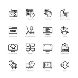 Operating System Icons - Thin Line Style vector image