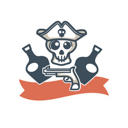 Pirate Skull Jolly Roger Flag Vector Image