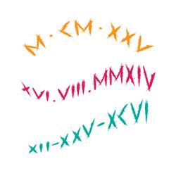 runic roman numbers date warp vector