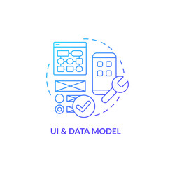 Data & UI Model Icon - Blue Gradient vector image