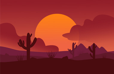 Western desert landscape background Royalty Free Vector