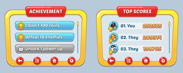 game user interface templates vector image