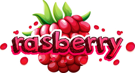 Lettering with Raspberry Font vector image
