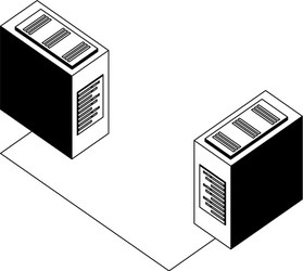 Servers data center with circuit isometric icon vector