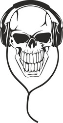 Skull with Headphones Vector Image