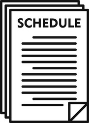 syllabus paper schedule icon outline style vector image