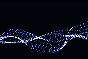 wave of dynamic particles flows through vector image