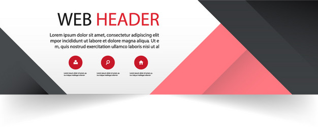 web header modern red black background imag vector image