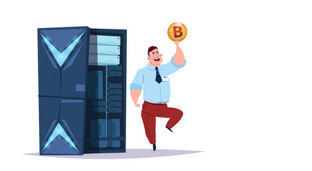 Bitcoin Data Center - Servers & Hosting vector image