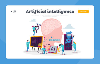 engineers characters create artificial vector image