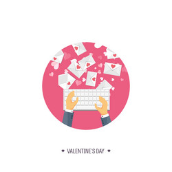 flat background with keyboard vector image