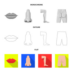 isolated object of human and part logo collection vector image