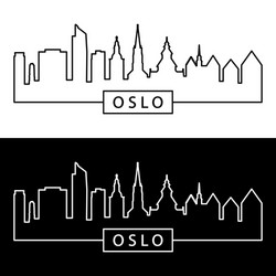 Oslo skyline linear style editable file vector